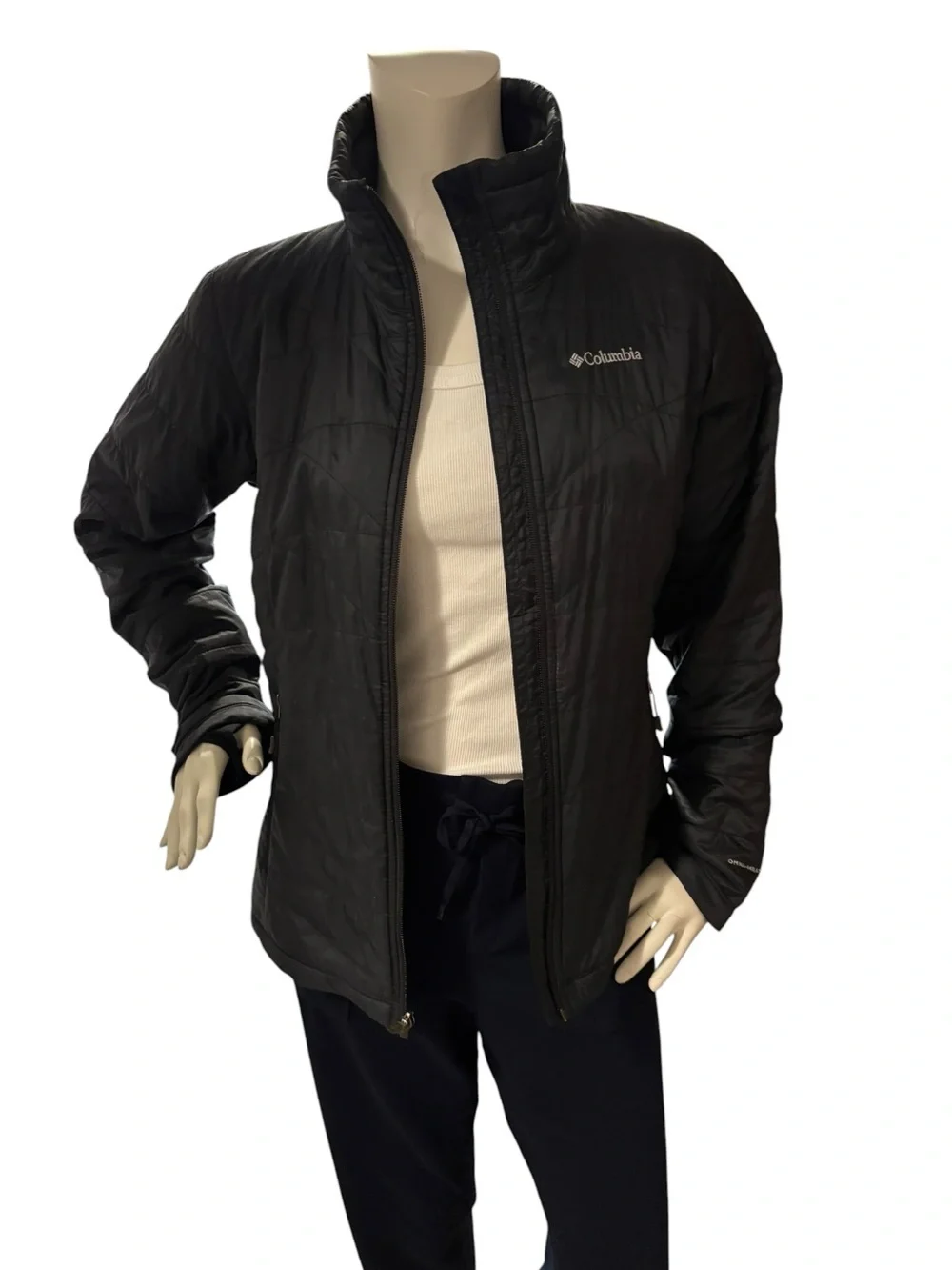Columbia Black Women's Packable Omni Heat Puffer Jacket, Medium